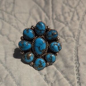 Authentic Native Made Turquoise Silver Women's Ring